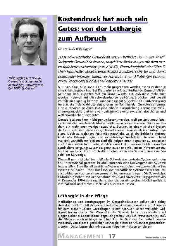 Kostendruck hat auch sein Gutes: von der Lethargie zum Aufbruch