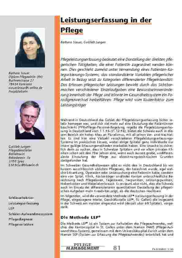 Leistungserfassung in der Pflege