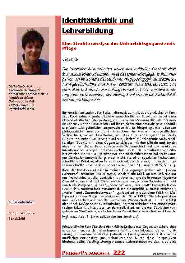 Identitätskritik und Lehrerbildung