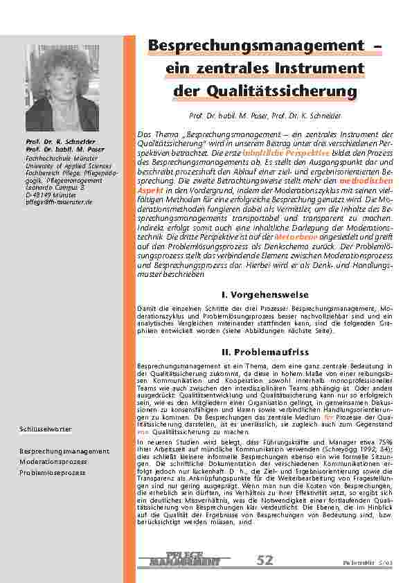 Besprechungsmanagement – ein zentrales Instrumentder Qualitätssicherung