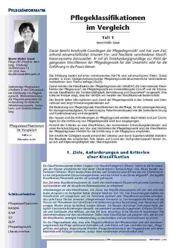 Pflegeklassifikationenim Vergleich