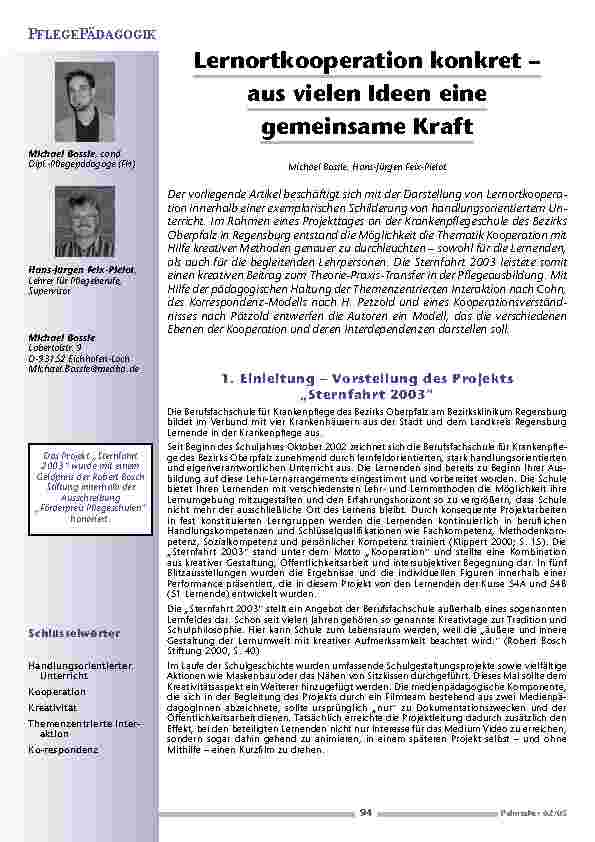 Lernortkooperation konkret –aus vielen Ideen einegemeinsame Kraft