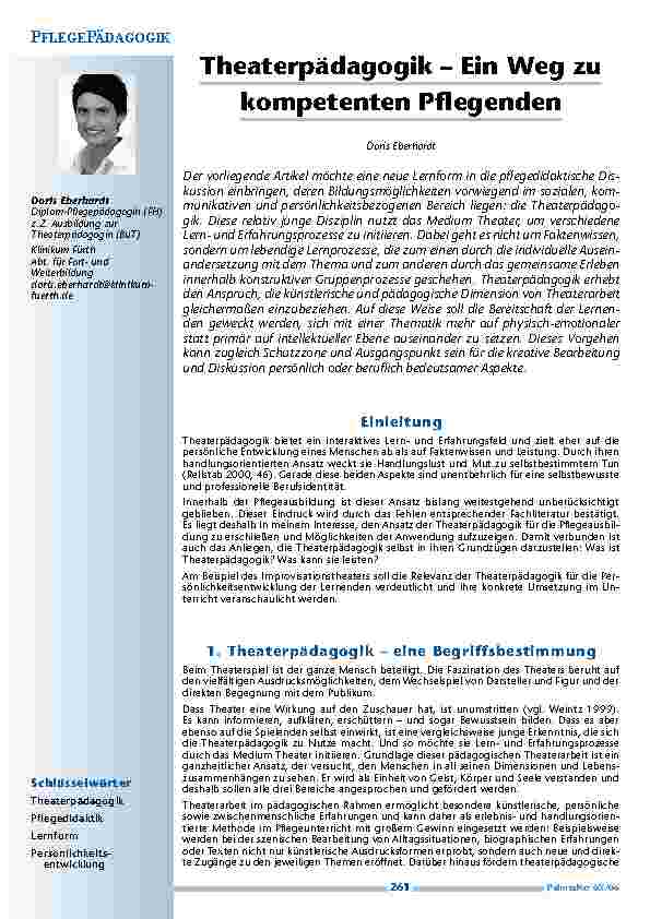 Theaterpädagogik – Ein Weg zukompetenten Pflegenden