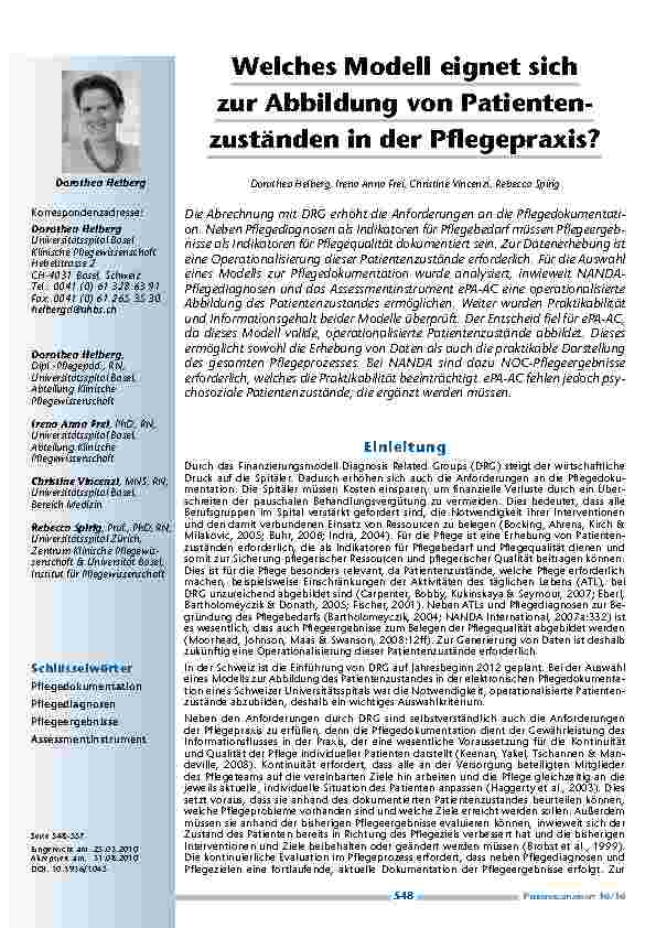 Welches Modell eignet sich zur Abbildung von Patientenzuständen in der Pflegepraxis?