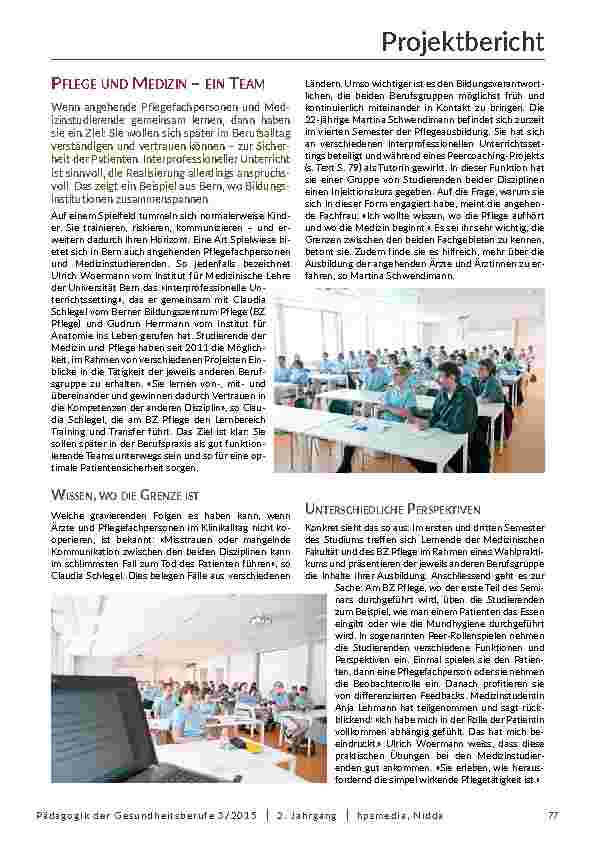 Pflege und Medizin – ein Team