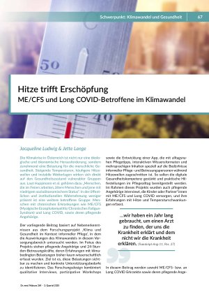 Hitze trifft Erschöpfung ME/CFS und Long COVID-Betroffene im Klimawandel