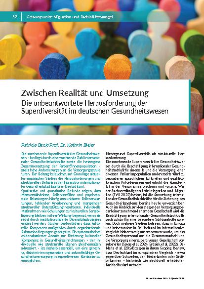 Zwischen Realität und Umsetzung Die unbeantwortete Herausforderung der Superdiversität im deutschen Gesundheitswesen