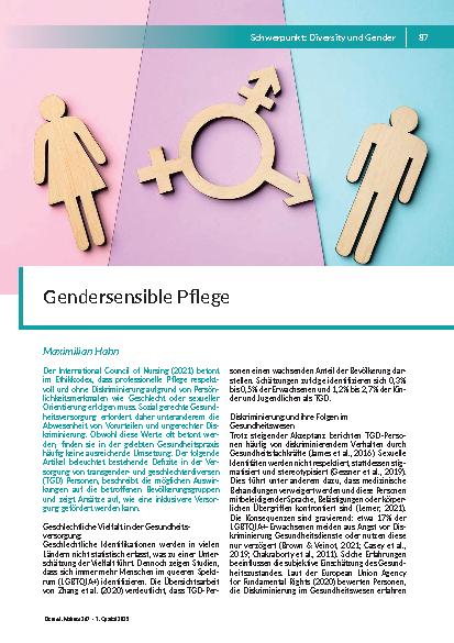 Gendersensible Pflege