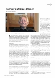 Nachruf auf Klaus Dörner