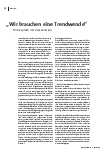 "Wir brauchen eine Trendwende" Ein Gespräch mit Uwe Janssens