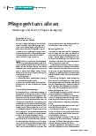 Pflege geht uns alle an. Forderungen des Vereins „Pflege in Bewegung“.