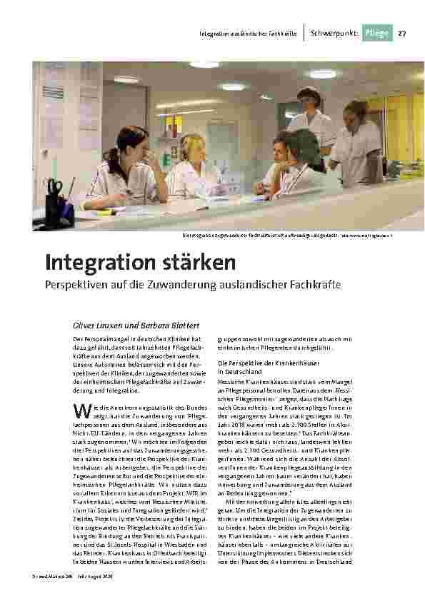 Integration stärken: Perspektiven auf die Zuwanderung ausländischer Fachkräfte