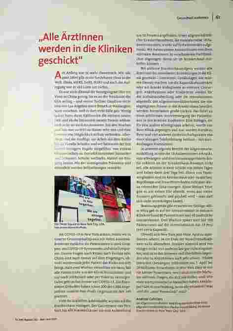 "Alle Ärztinnen werden in die Kliniken geschickt."
