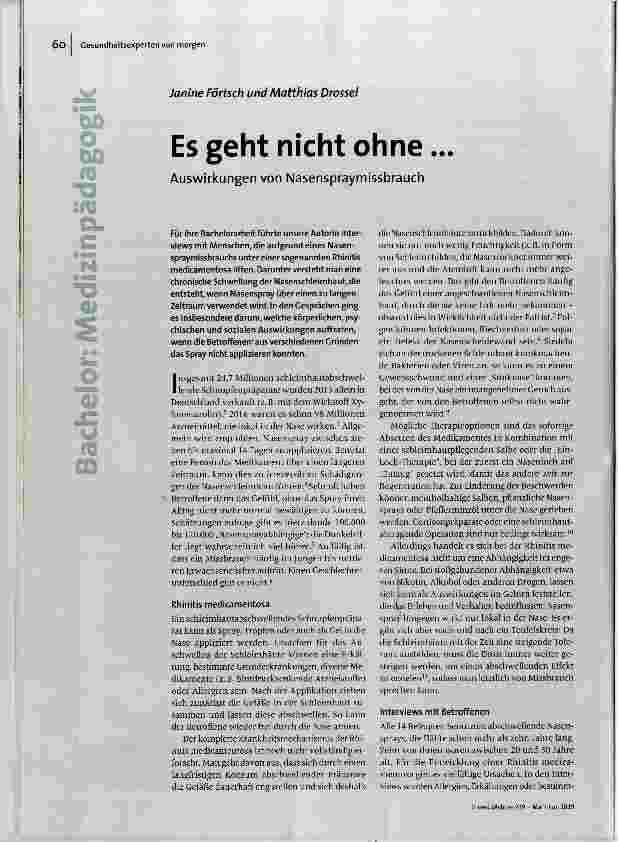 Es geht nicht ohne...