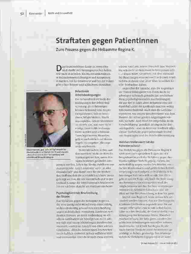 Straftaten gegen Patientinnen
