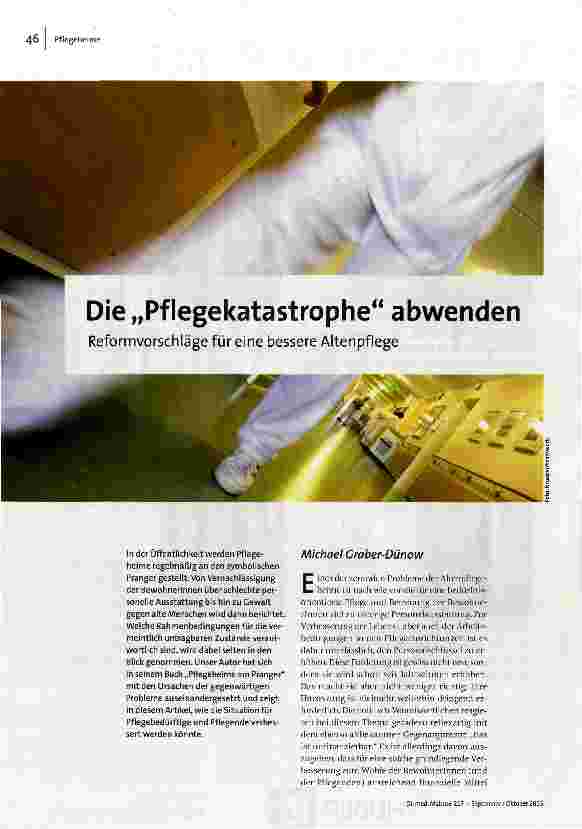 Die Pflegekatastrophe abwenden