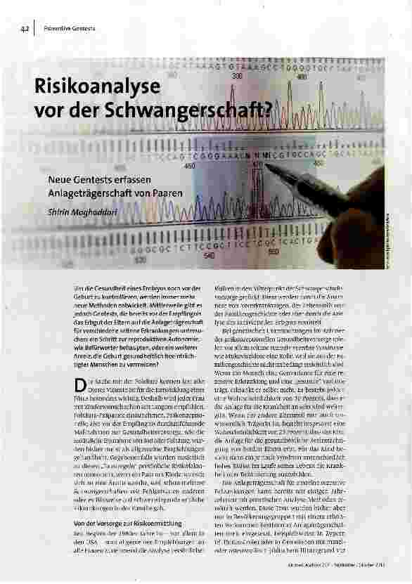 Risikoanalyse vor der Schwangerschaft?