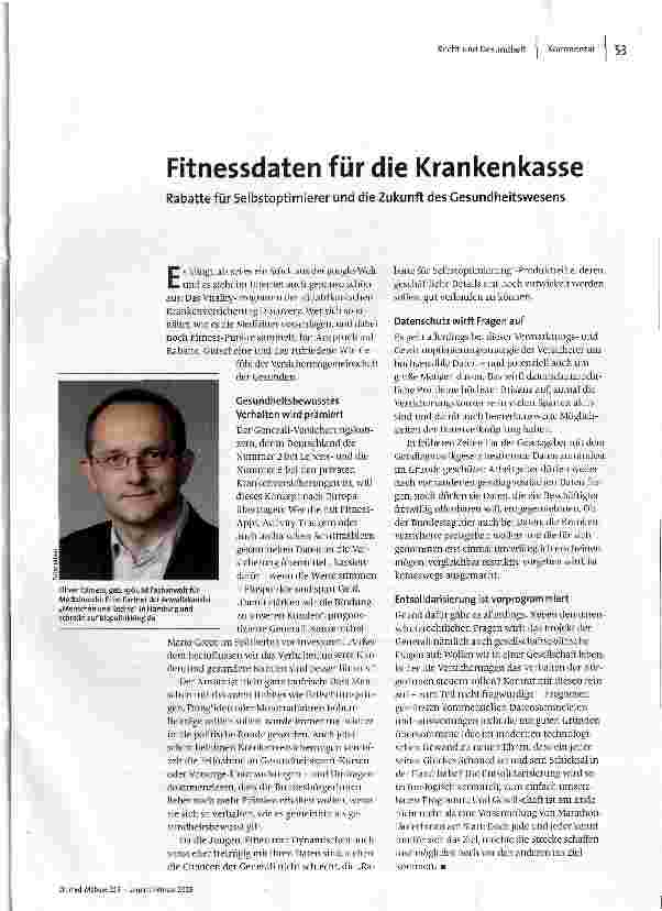Fitnessdaten für die Krankenkasse