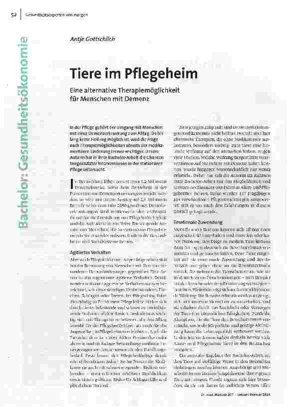 Tiere im Pflegeheim