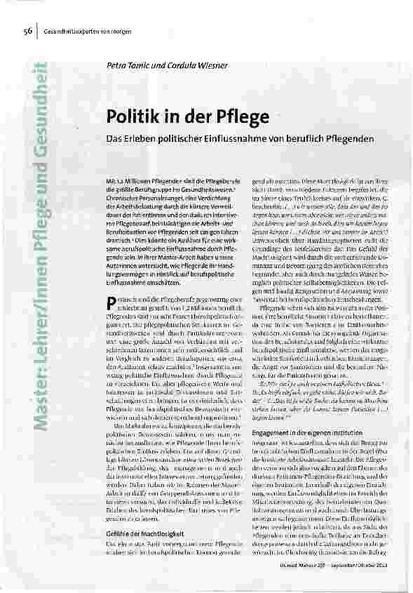 Politik in der Pflege