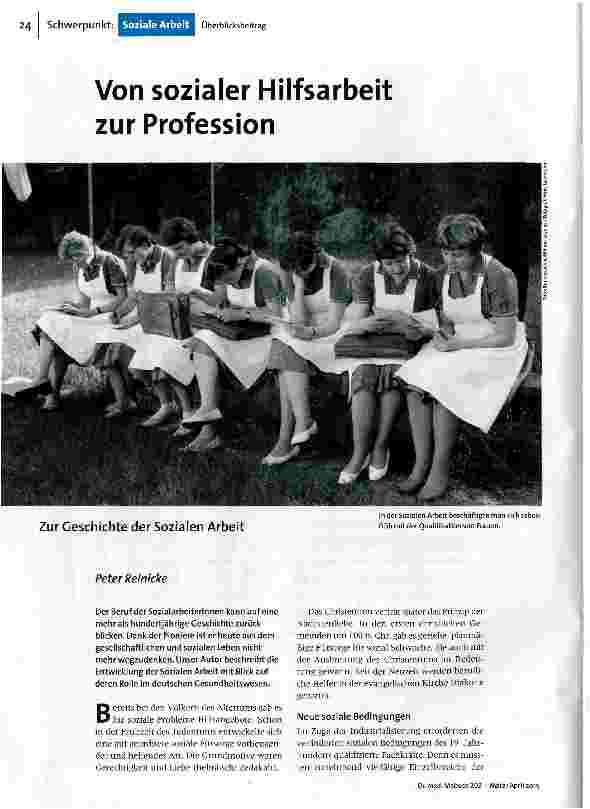 Von sozialer Hilfsarbeit zur Profession