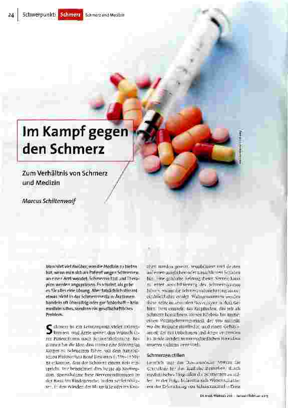 Im Kampf gegen den Schmerz