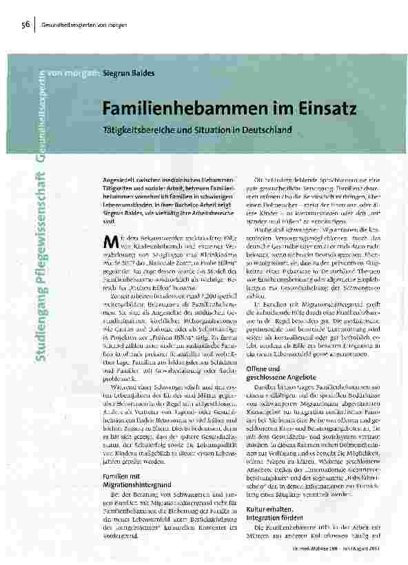Familienhebammen im Einsatz