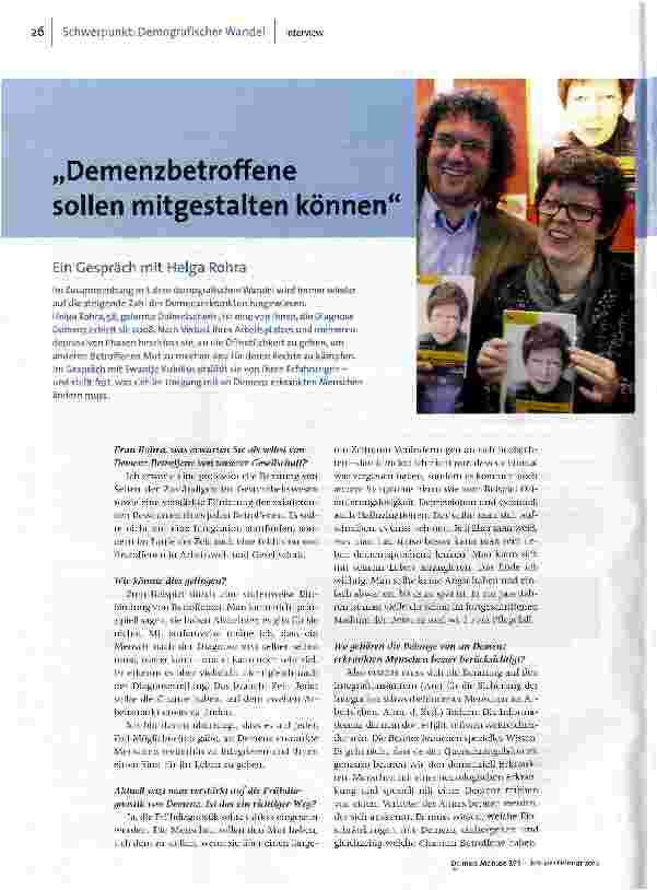 „Demenzbetroffene sollen mitgestalten können