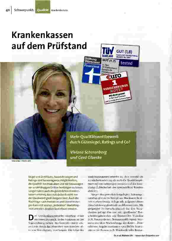 Krankenkassen auf dem Prüfstand
