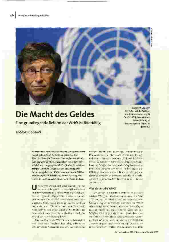 Die Macht des Geldes
