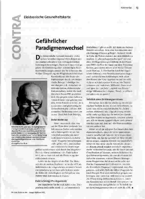 Gefährlicher Paradigmenwechsel