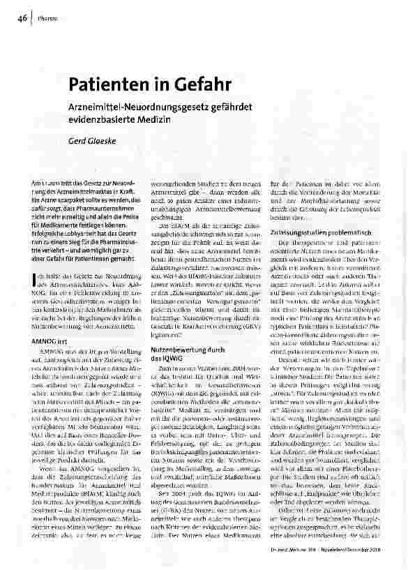 Patienten in Gefahr