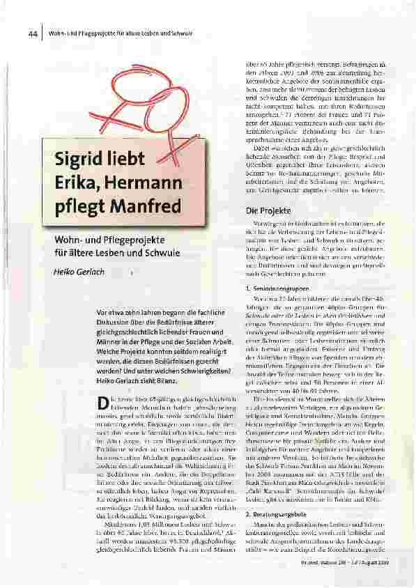 Sigrid liebt Erika, Hermann pflegt Manfred