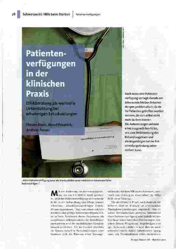 Patientenverfügungen in der klinischen Praxis