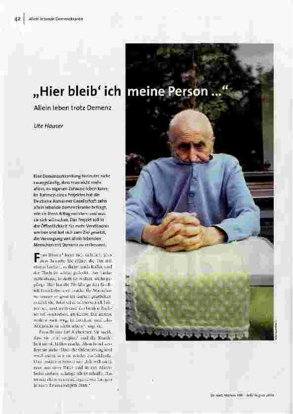 Hier bleibe ich meine PersonAllein leben trotz Demenz