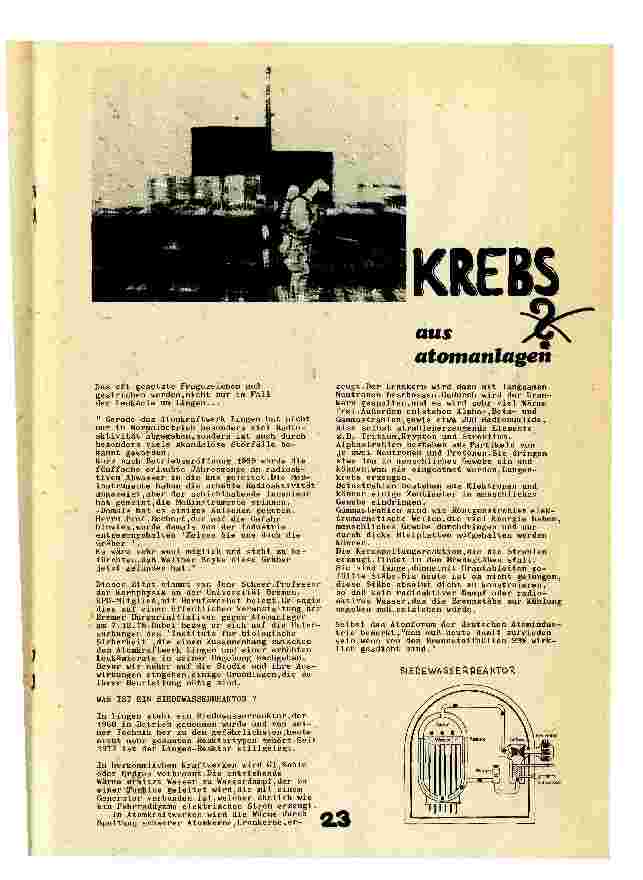 Krebs aus Atomanlagen
