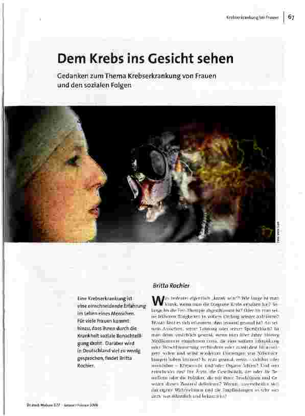 Dem Krebs ins Gesicht sehen
