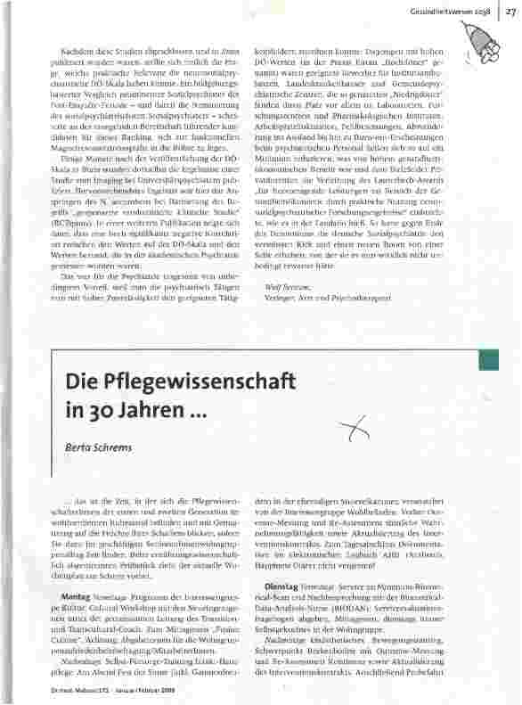 Die Pflegewissenschaft in 30 Jahren...
