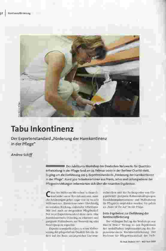 Tabu Inkontinenz
