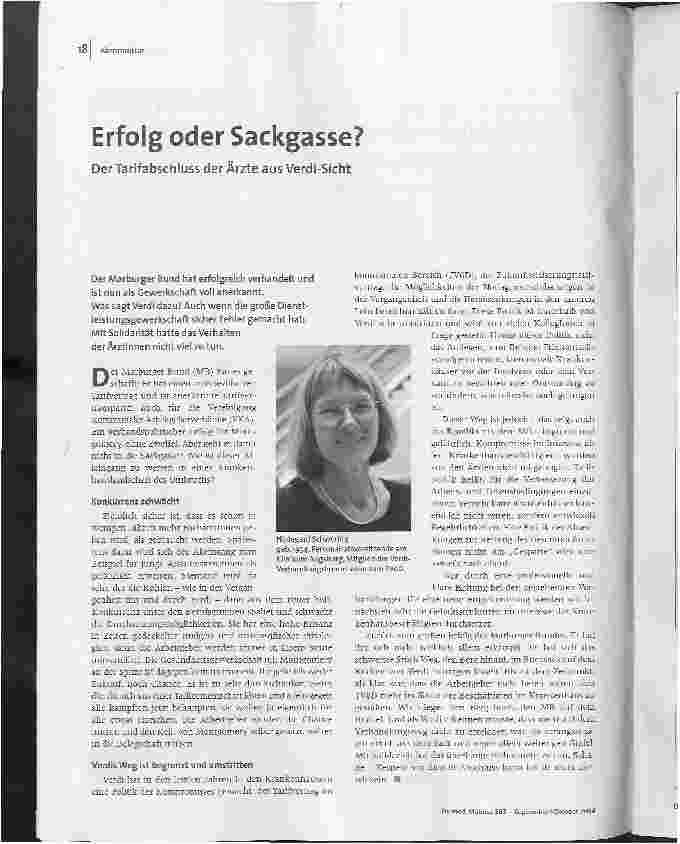 Erfolg oder Sackgasse? - DerTarifabschluss der Ärzte aus Verdi-Sicht