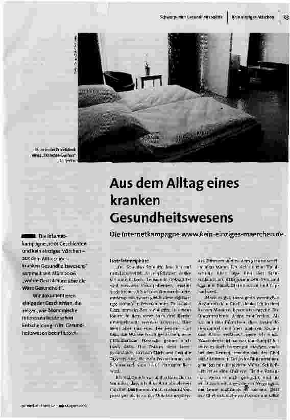 Aus dem Alltag eines kranken Gesundheitswesens
