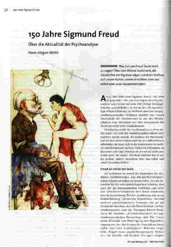 150 Jahre Sigmund FreudÜber die Aktualität der Psychoanalyse