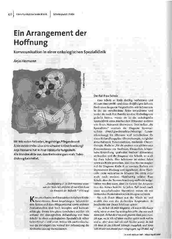 Ein Arrangement der HoffnungKommunikation in einer onkologischen Spezialklinik