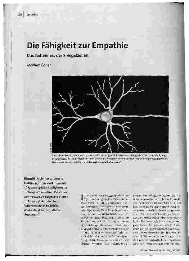 Die Fähigkeit zur Empathie. Das Geheimnis der Spiegelzellen