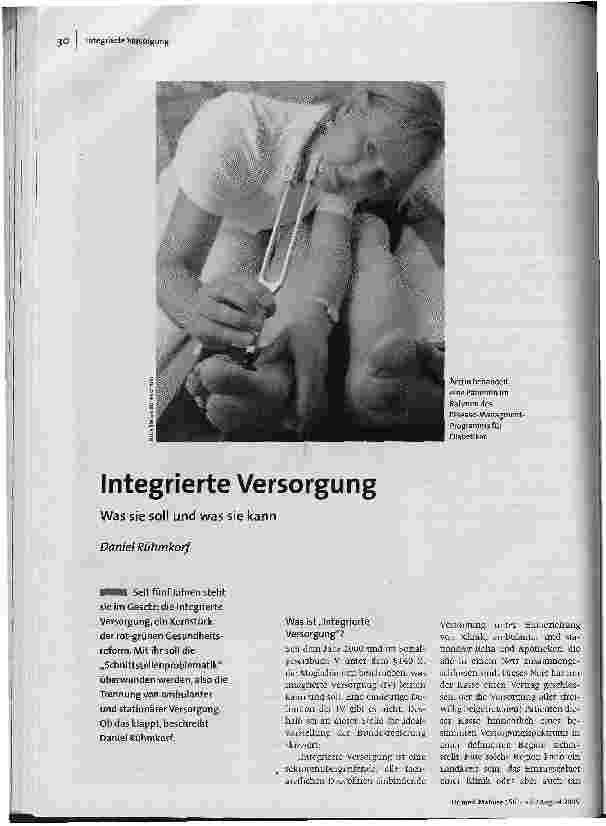 Integrierte Versorgung. Was sie soll und was sie kann