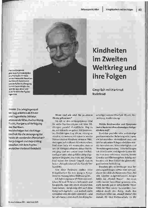 Kindheiten im Zweiten Weltkrieg und ihre Folgen