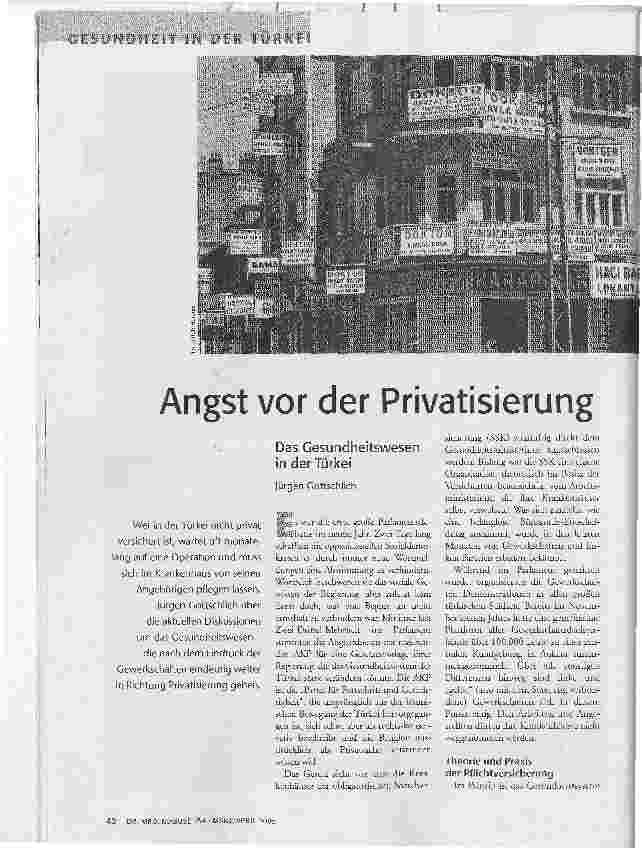 Angst vor der Privatisierung. Das Gesundheitswesen in der Türkei