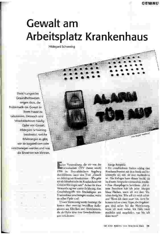 Gewalt am Arbeitsplatz Krankenhaus