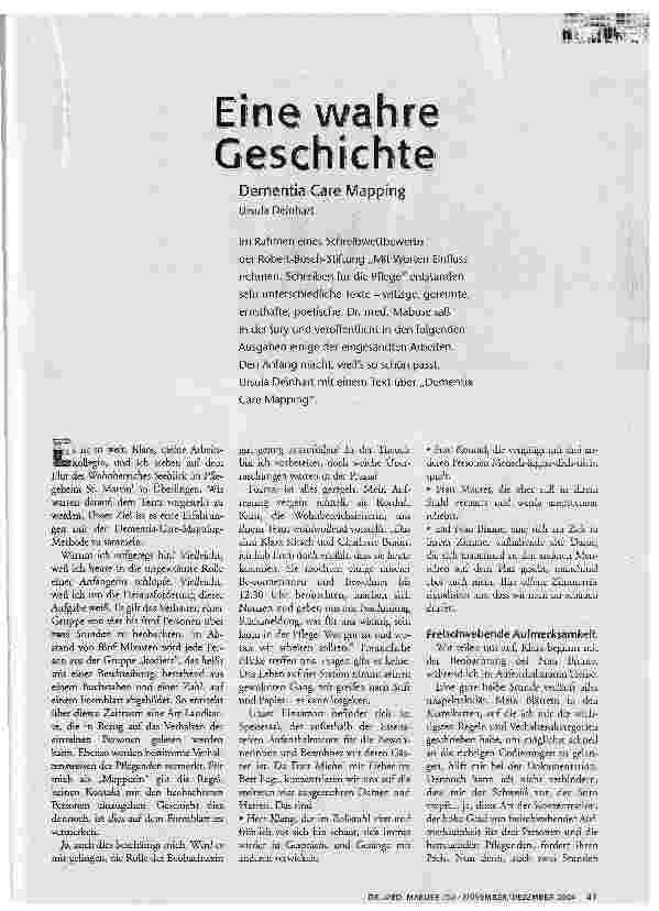 Eine wahre Geschichte. Dementia Care Mapping