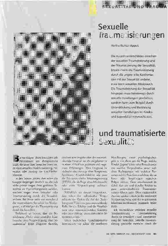 Sexuelle Traumatisierungen